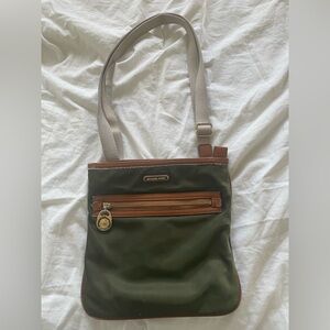 Michael Kors Green Satin Crossbody Purse